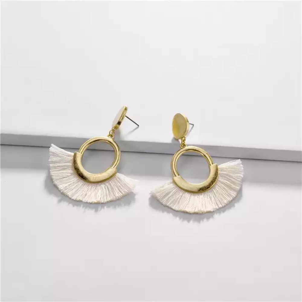 Boho Fringed Tassel Statement Earrings